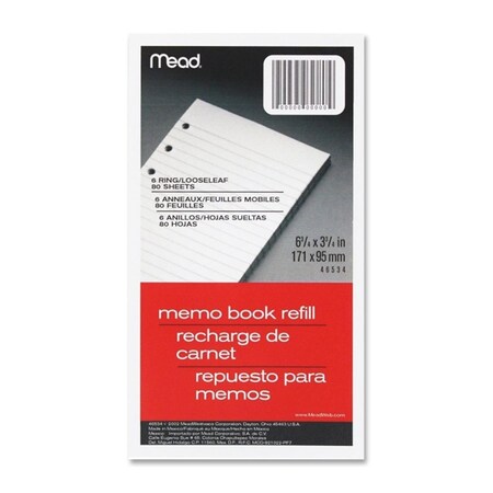 Coolcrafts 6 x 4 in. Memo Book Refill Pages - White - 80 Count & 6 hole CO3749434